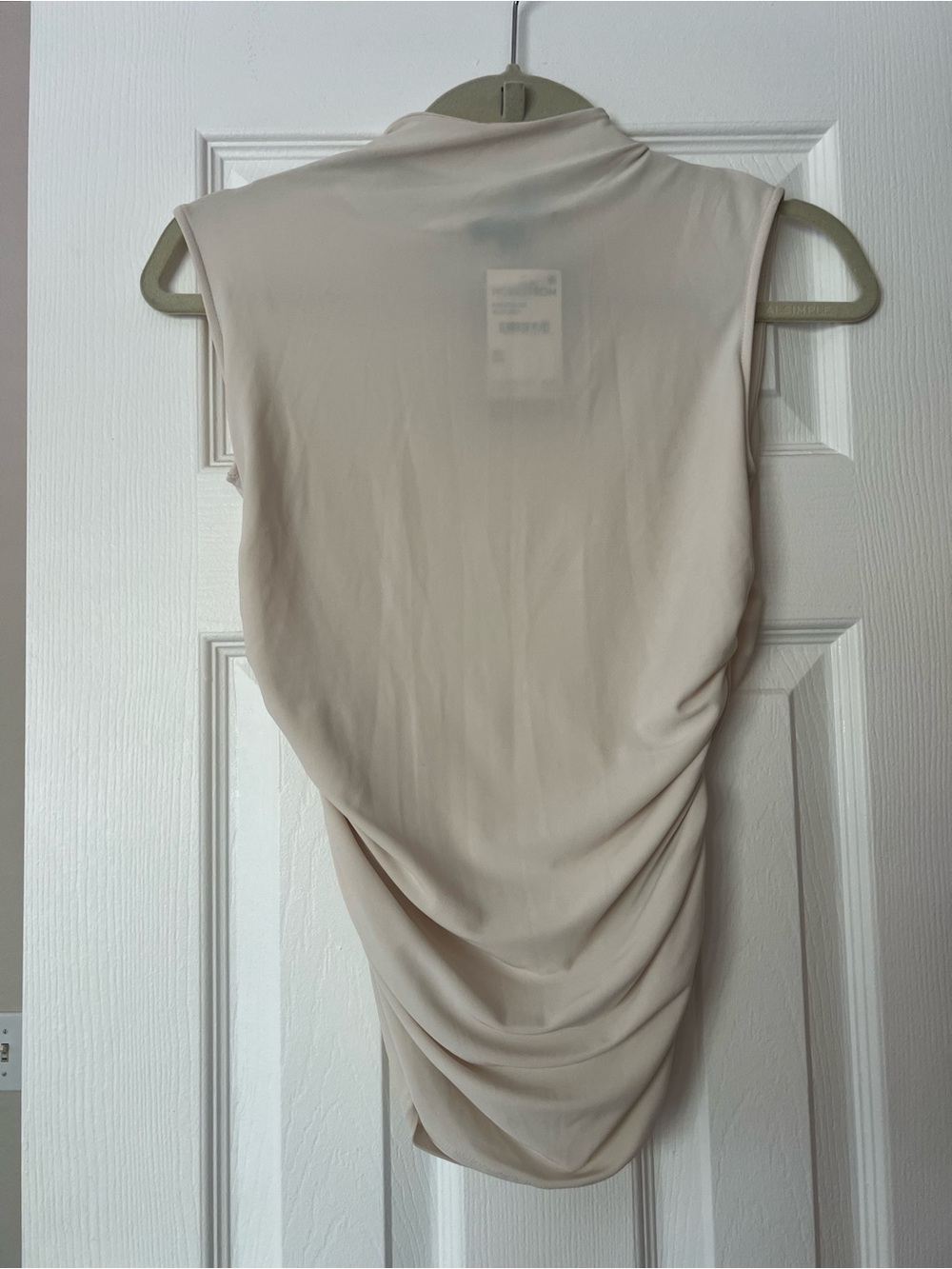 Halogen Draped Sleeveless Top in Light Beige